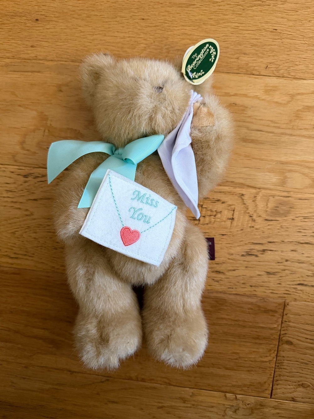 NWT- The Bearington collection - Cherished Teddy Bear 'Miss You' Envelope Patch